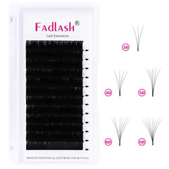 FADLASH Easy Fan Lashes CC Curl 0.03 9-17mm Mixed Length Russian Lashes Natural Look Self Fanning Eye Lashes Automatic Blooming Russian Eyelashes Extensions(0.03-CC-917)