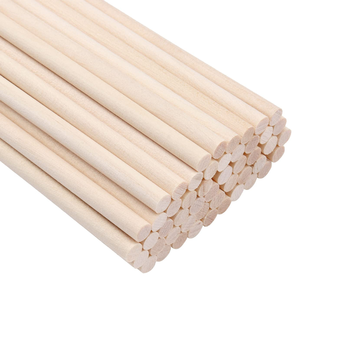 DOITEM 50 Pack Unfinished Natural Wood Dowel Rods Hardwood Sticks for Crafts and DIY (250mm x 5mm)