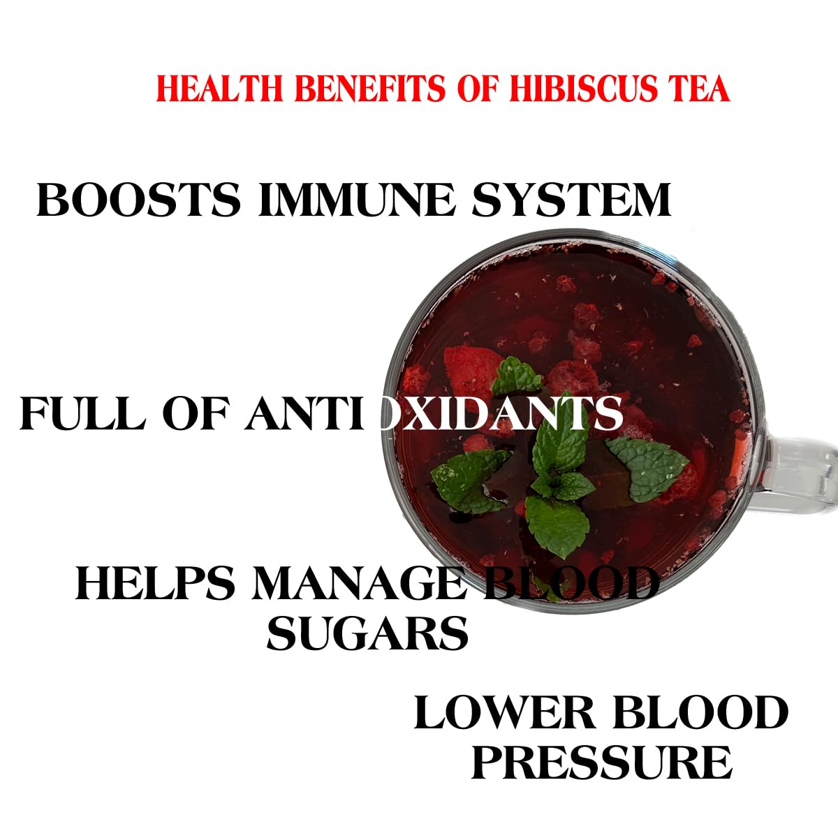 Premium Hibiscus Tea - Exquisite Floral Infusion   Vitamin-C Rich & Refreshing   Caffeine Free   Dried PURE Hibiscus Flower Herbal Tea 50g Loose Tea   Hot or Iced Tea.