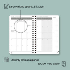 POPRUN Academic Pocket Diary 2024-2025 A6 (16x10.5 cm) Week to View Soft Cover Spiral 17 Months (Aug'24 - Dec'25) Small Diary,Mid Year Weekly PU Leather Planner (Blue Green)