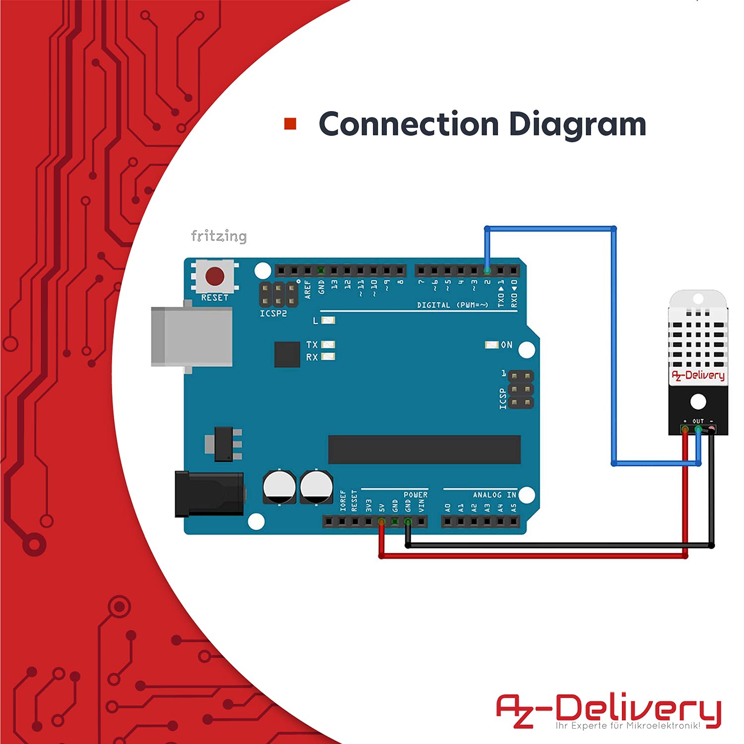 AZDelivery 3 x Temperature and Humidity Sensor Module with Cable Compatible with DHT22 Compatible with AM2302 Compatible with Arduino and Raspberry Pi including E-Book!