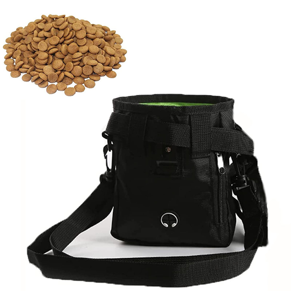 GYTFOG Pet Products Small Dog Treat Bag,Black Color Dog Treat Pouch,Outdoor Feeding Fanny Pack Portable Foldable Dog Supplies.