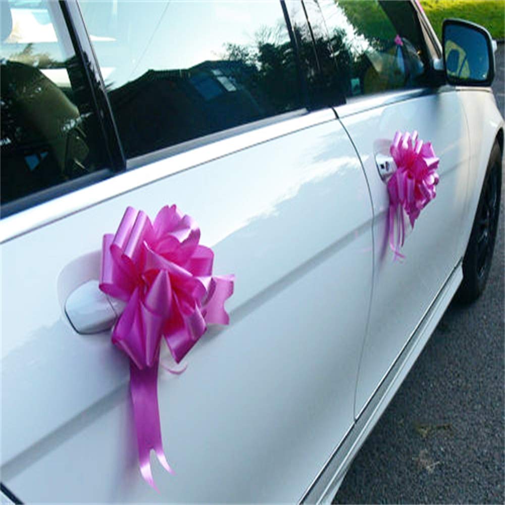 Time to Sparkle 1 Bow and 7M Ribbon Wedding Car Ribbon Decoration Kit Wrapping Large Bow (Cerise)