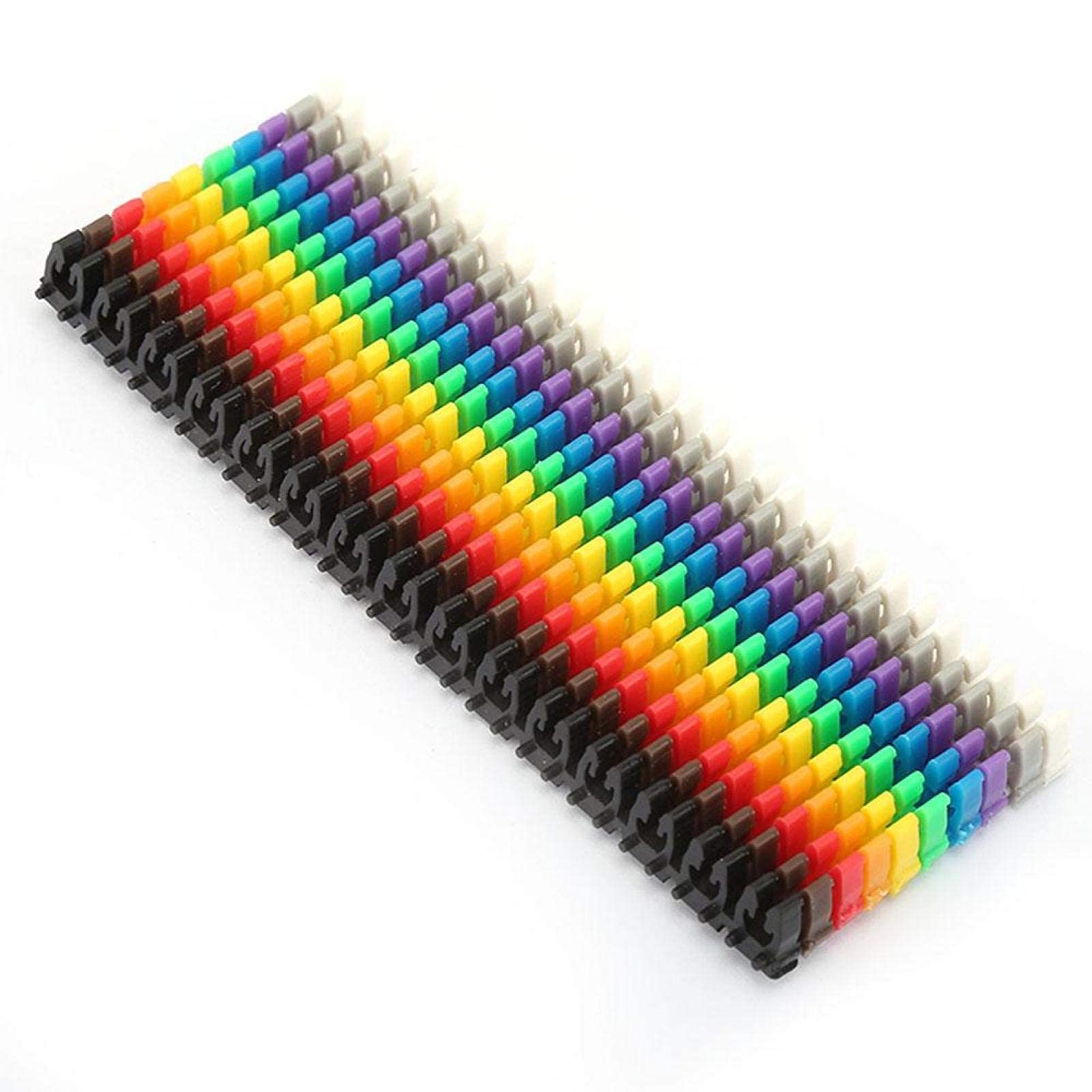 Wire Numbering Marker Plastic Wire Cable Marker Clip-On Design Cable Marker Tube Colorful for Marking the Color-Coded Cables(150Pcs 1.5mm²)