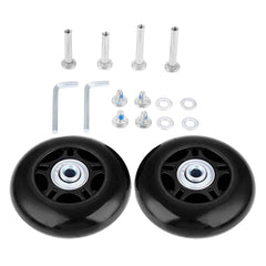 LOTOWELZON 1 Pair Luggage Replacement Wheels 90mm with 6mm(0.24 inches) Bearings Repair Kits ABEC 608zz for Suitcase and Inline Outdoor Skate and Caster Board (OD90*W24mm/3.54 inchesx0.94 inches)