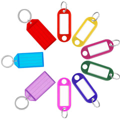 EDGIT 40 Pack Multi Design Key Tags with Labels - Key Rings with Labels in Convenient Storage Box, Key Fobs with Labels, Pets, Memory Stick, Keyrings with Labels