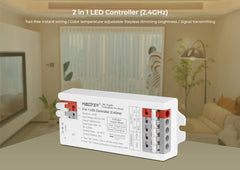 LIGHTEU®, Milight Miboxer 2 in 1 LED Controller 2.4GHz LED strip controller DC12V/24V Output Max. 12A, Support Push dim, E2-RF