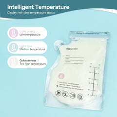 Breastmilk Storage Bags,Temperature Sensing Feature Breastfeeding Essentials Breast Milk Storage Bags for Freezer, Ready-to-Use,Self-Standing,BPA Free, with Pour Spout 60 Count, 180ML