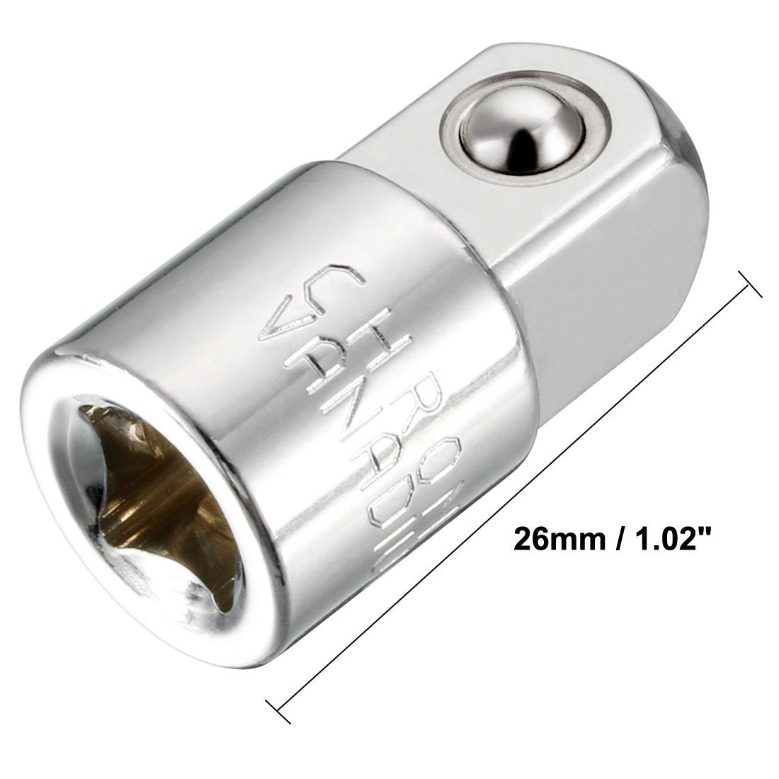 Sourcingmap 1/4 Inch Drive (F) x 3/8 Inch (M) Socket Adapter, Female to Male, Cr-V