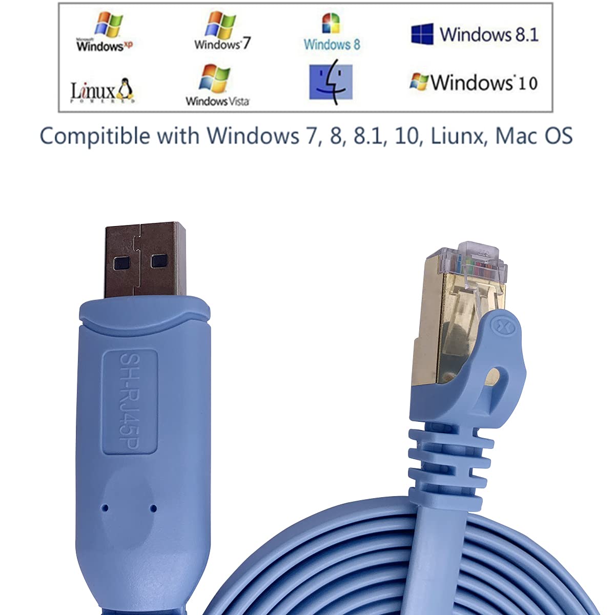 DSD TECH SH-RJ45P USB to Console cable with PL2303RA chip for Cisco Routers Switches 1.8M/5.9FT