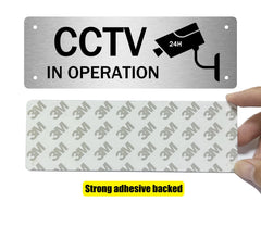 4-Pack CCTV In Operation Sign,CCTV in Operation Aluminum Sign with Self-Adhesive Stickers for House and Business Indoor or Outdoor Use,UV Resistant, Anti-rust,15 x 5cm 4pcs