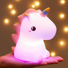 Unicorn Night Light Kids, 16 Colour Changing Baby Night Light, Silicone Kids Night Light Bedroom, Kawaii Unicorn Gifts for Girls Night Light Lamp, Nightlights for Children Nursery Decor Newborn [TAP]