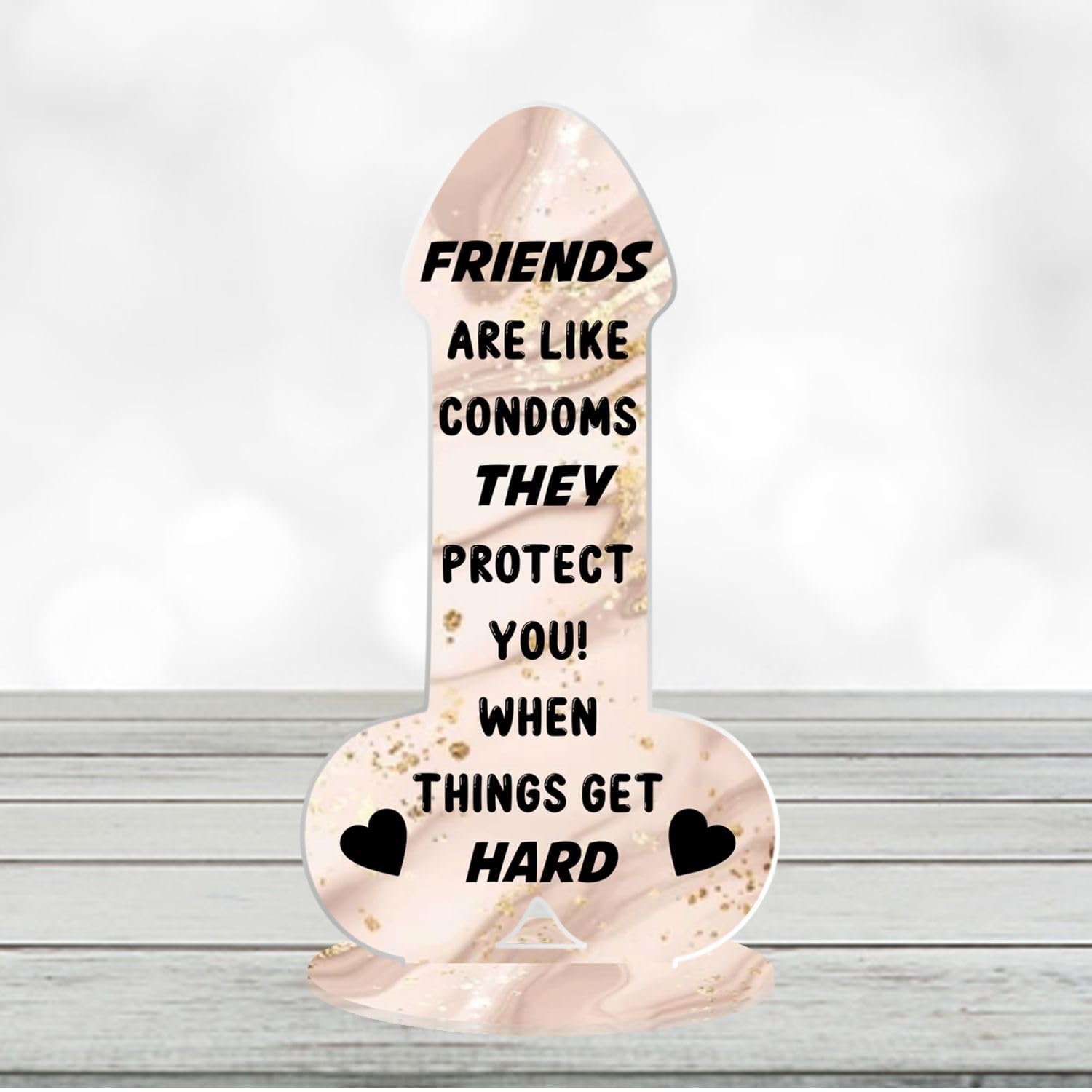 Pixie's Gifts Funny Rude Friendship Plaque Novelty Birthday Best Friend Joke Gift Her Color and Material Options Available (Acrylic Small 13.5cm x 7cm, Marble Effect)