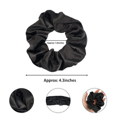 JOYOYO 6 Pcs Black Satin Scrunchies Elastic Hair Bands Satin Hair Ties Satin Hair Scrunchies for Frizz Prevention Ponytail Holders, Hair Scrunchies for Women & Girls