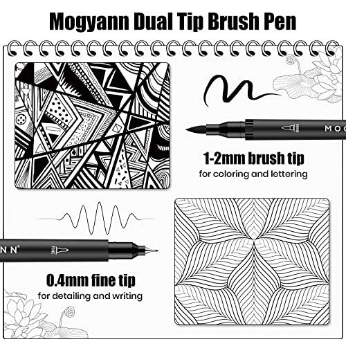 Mogyann Felt Tip Pens, 12 Pack Black Markers Colouring Pens for Art Drawing Sketching