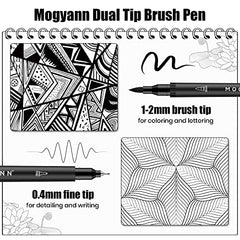 Mogyann Felt Tip Pens, 12 Pack Black Markers Colouring Pens for Art Drawing Sketching