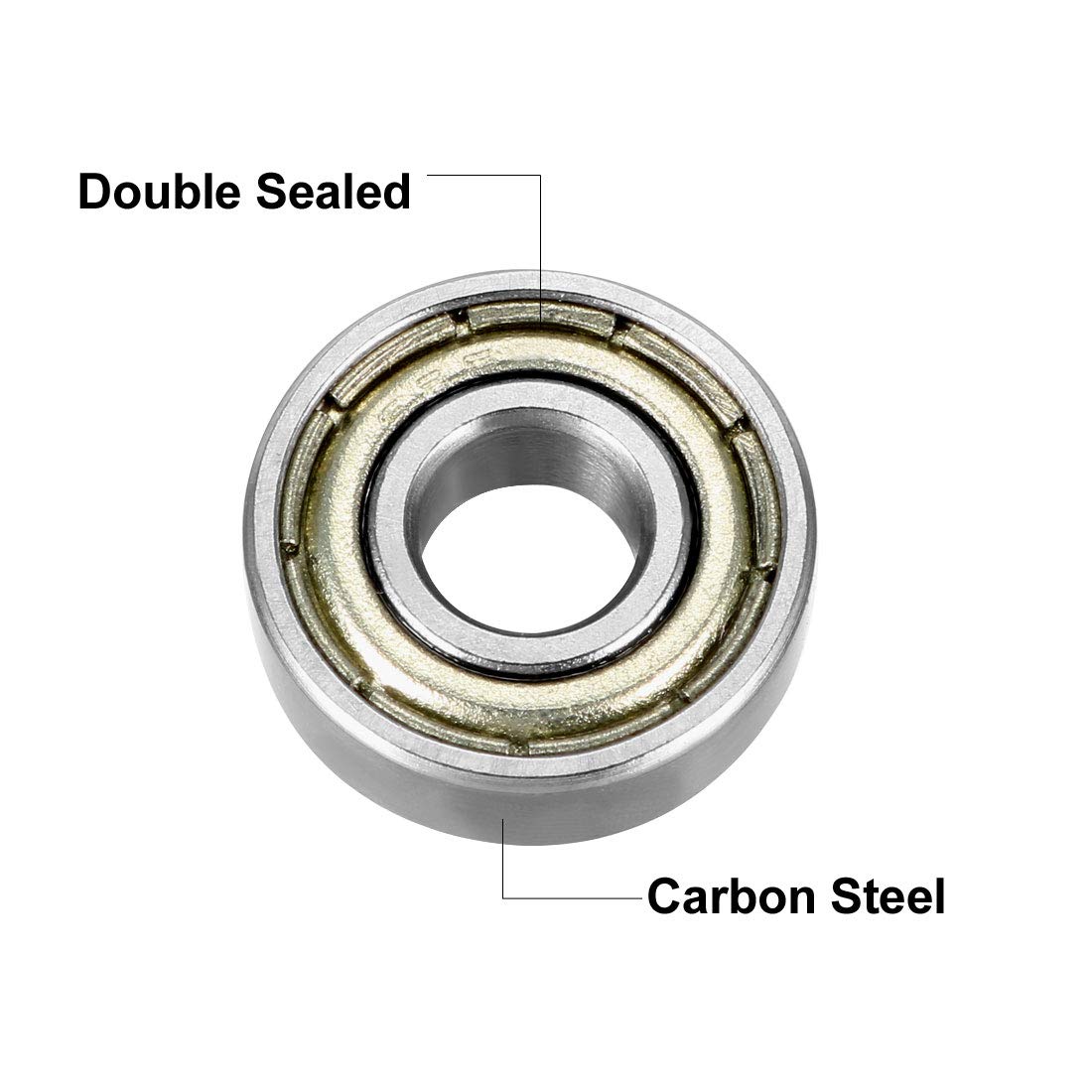 sourcing map 695ZZ Deep Groove Ball Bearing Double Shield 695-2Z 1080095, 5mm x 13mm x 4mm Carbon Steel Bearings (Pack of 4)