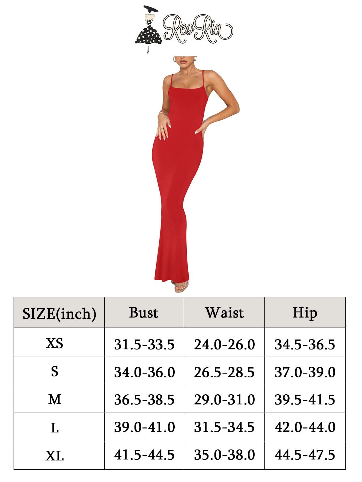 REORIA Women's Sexy Casual Lounge Slip Long Dress Elegant Wedding Guest Sleeveless Backless Ribbed Bodycon Maxi Dresses Rose Red X-Small