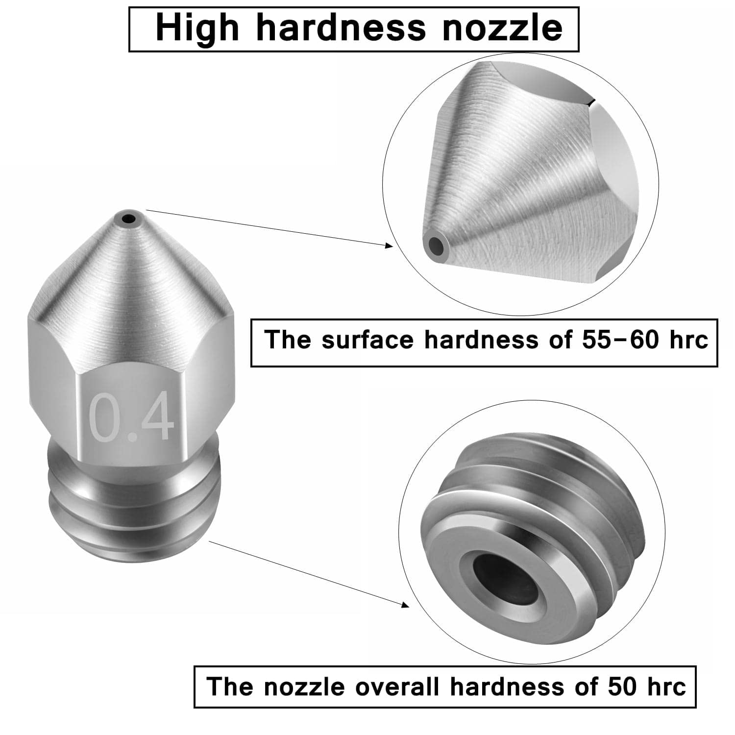 30pcs Nozzles 0.4mm 0.2mm 0.6mm,3D Printer Brass Stainless Steel Hotend Nozzles for Creality Ender 3 V2/Ender 3/Ender 3 Pro/Ender 3 Max/Ender 5 Pro/Ender 3 S1/Ender 3 Neo/CR 10 Series ...