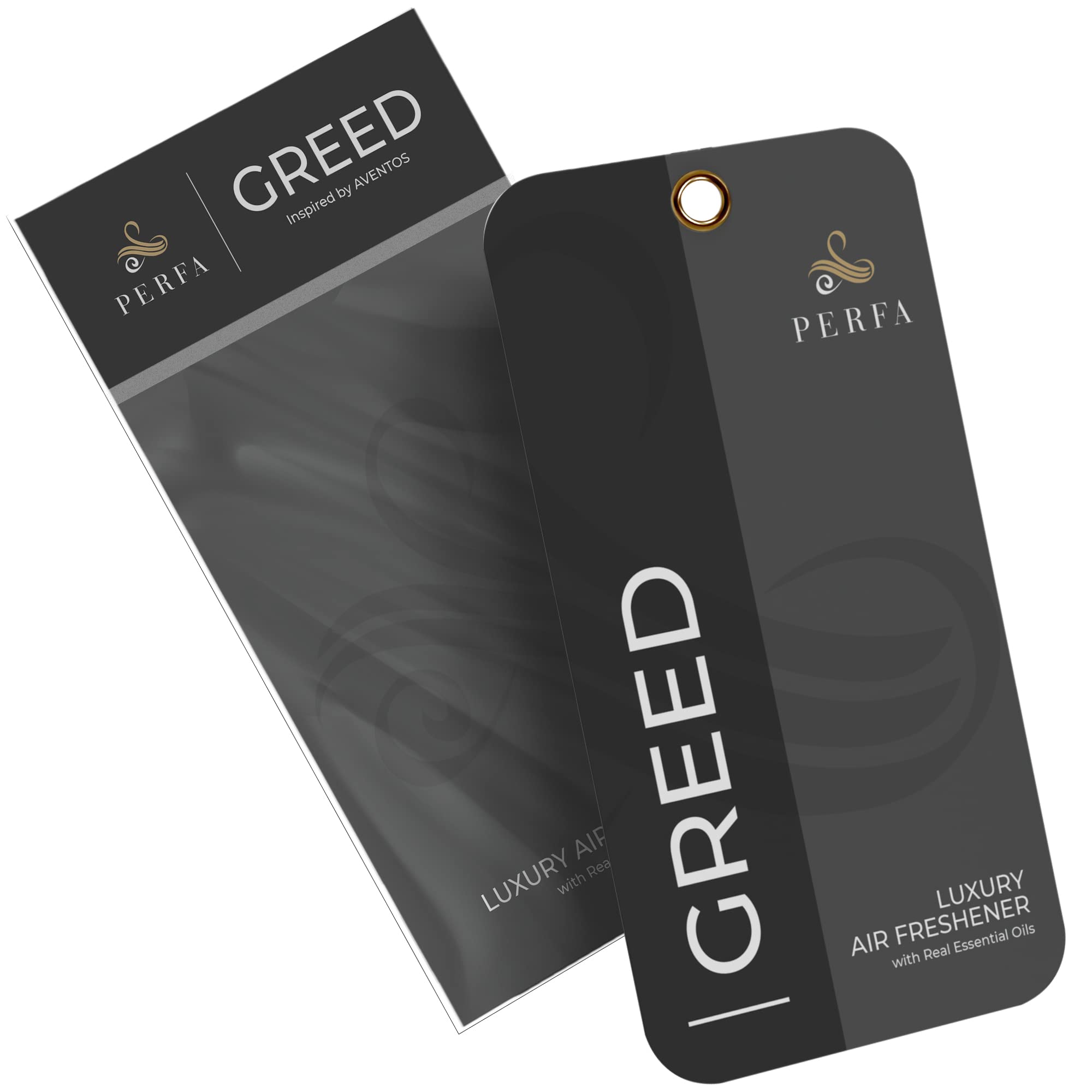 Greed Disposable Card Freshener for Men   Car Scents Air Freshener with Greed Fragrance   Strong Car Perfume Air Freshener with Odour Eliminating Technology   Greed by Perfa