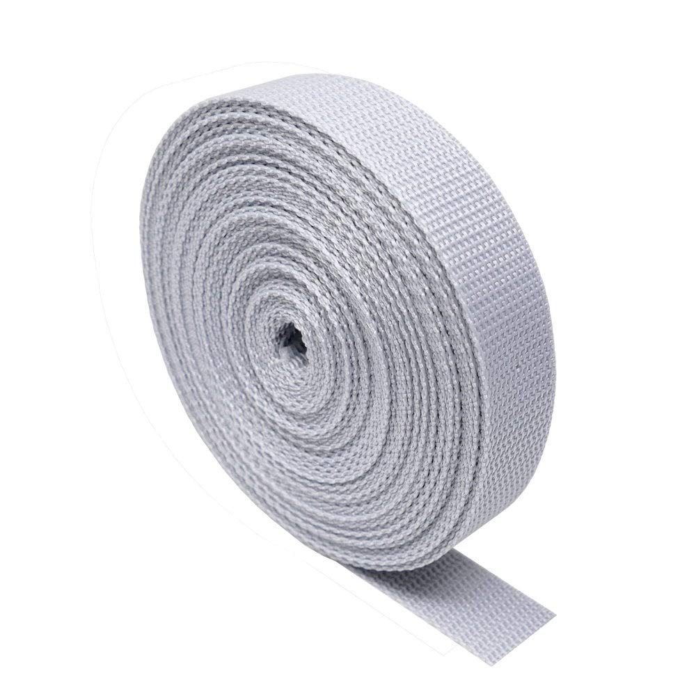 Heavy Duty Webbing Strap Tape - 5 metres - Rucksack/Backpacks, Luggage/Cargo Strapping, Belts (Light Grey, 38mm)