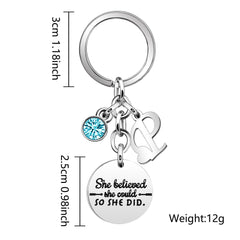 Inspirational Gift Key Chains  inchesShe Believe She Could So She Did inchesEncourage Key Rings for Her Women Girls Sister BFF Best Friends Bestie Colleague Graduation Birthday Christmas Anniversary Key Chain (P)