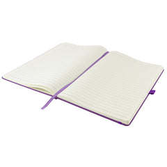 Savvy Bee Premium A4 Notebook New Lined Hardback Journal with Pen Loop,196 Page, Elastic Closure and Ribbon Marker Notepad Note Book Notes Pad (Purple)