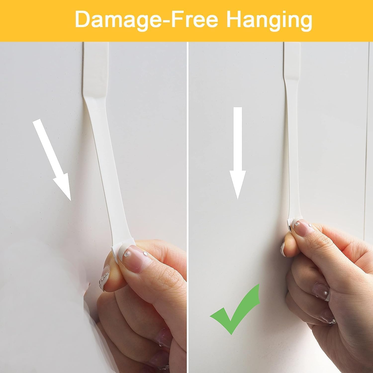 Medium hanger 64Pack Small Damage Free Picture Hanging Strips, No Tools Wall Hanging Strips,Great for Living Spaces Picture Decor 46 * 16mm