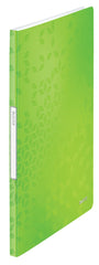 Leitz 46310054 A4 Display Book, 20 Pockets, 40 Sheet Capacity, Transparent Pockets, WOW Range, Green