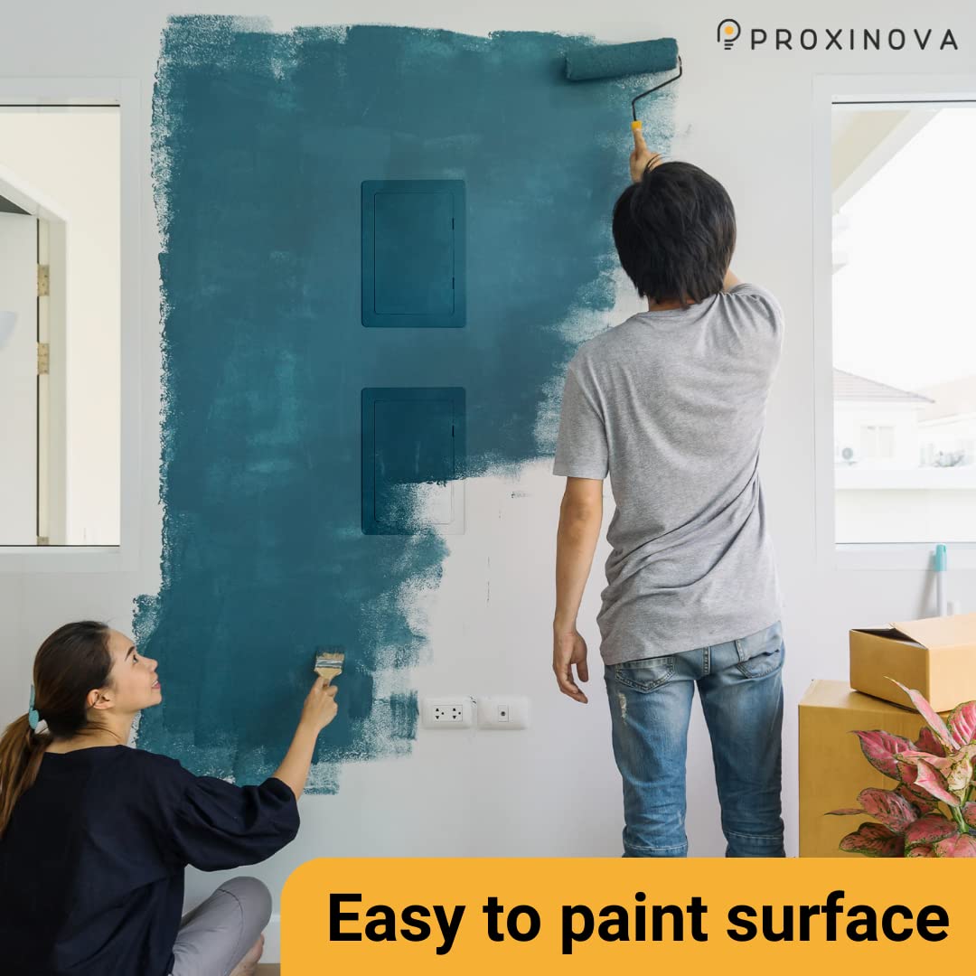 Proxinova Paintable Access Panel 150x100 mm, High-Grade ABS Plastic Panels for Inspection Hatch, Fuse Box Cover Cabinet, Wall and Ceiling, Conceals Wires, Meters, Pipes, Fits Flush to Surfaces