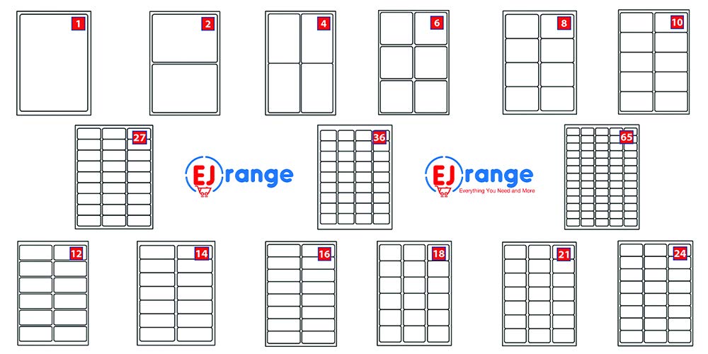 EJRange 8 Labels per A4 Sheet, 100 Sheets 800 Labels Total, Self Adhesive Address Mailing Printer Labels–Compatible with Inkjet and Laser Printers – Printable Sticky Sheet Labels