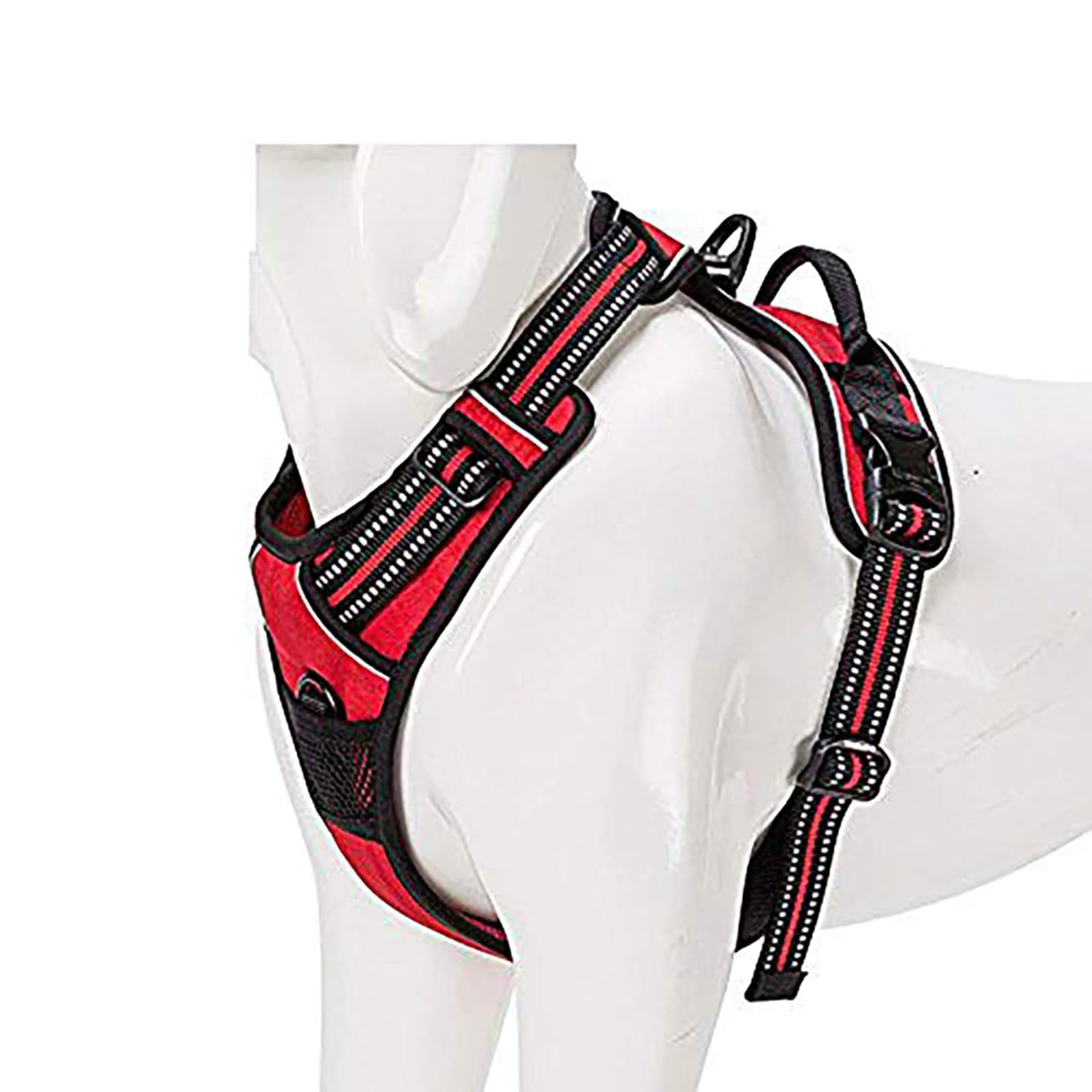 TrueLove Dog Harness TLH5651 No-pull Reflective Stitching Ensure Night Visibility, Outdoor Adventure Big Dog Harness Perfect Match Puppy Vest Now Available (Red,XS)