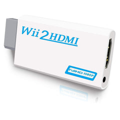 Wii to HDMI Converter, Wii HDMI Adapter 1080P for Full HD Device with 3,5mm Audio Jack&HDMI Output Compatible with Nintendo Wii, Wii U, HDTV, Monitor-Supports All Wii Display Modes 720P (White)