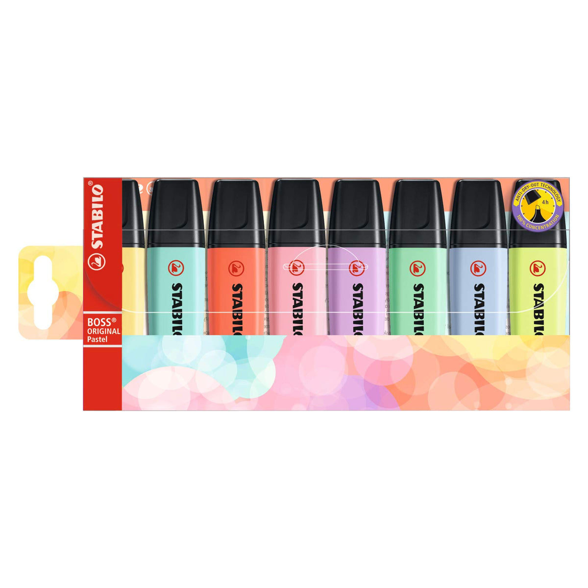 Highlighter - STABILO BOSS ORIGINAL Pastel - Pack of 8 - Assorted Colours