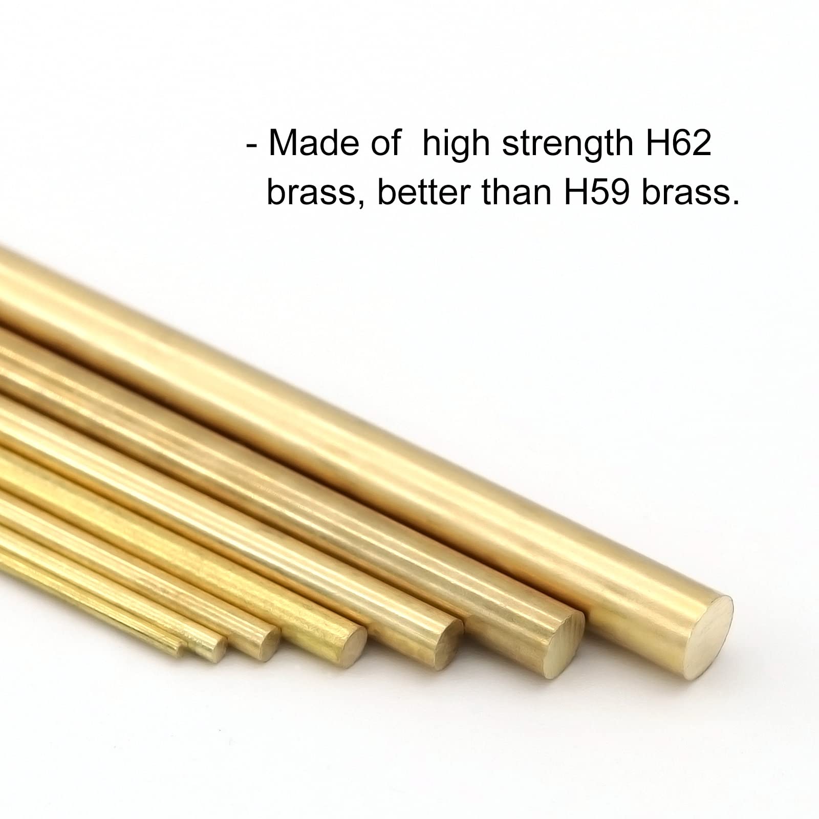 VictorsHome 2mm x 300mm Brass Rods, Round Solid Shaft Lathe Bar for DIY Crafts RC Aircraft Model Car 10pcs