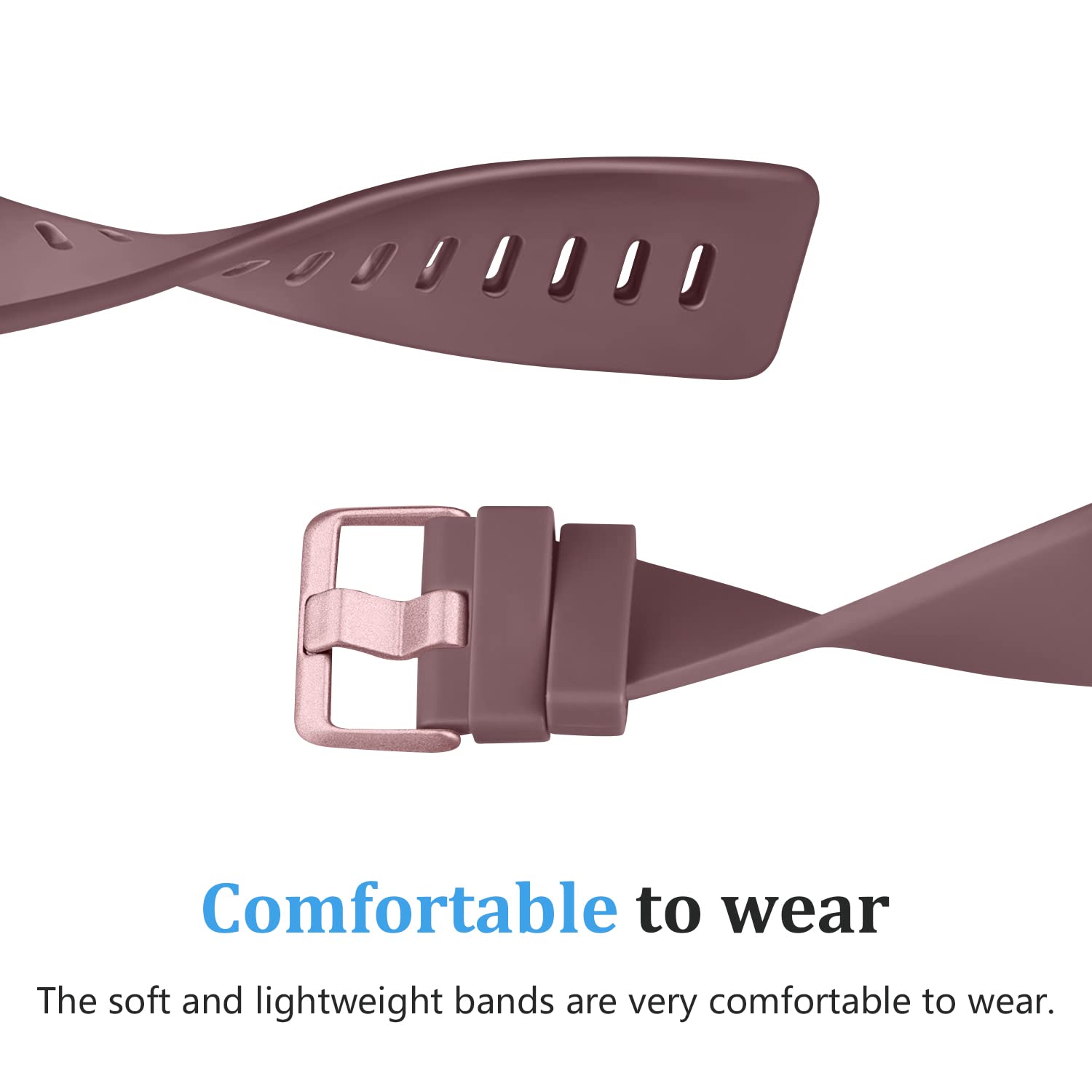 Pack 3 Straps Compatible with Fitbit Versa 2 Staps/Fitbit Versa Lite Strap/Fitbit Versa Strap for Women Men, Silicone Replacement Compatible with Fitbit Versa 2(L,Black/Violet Smoke/Starlight)