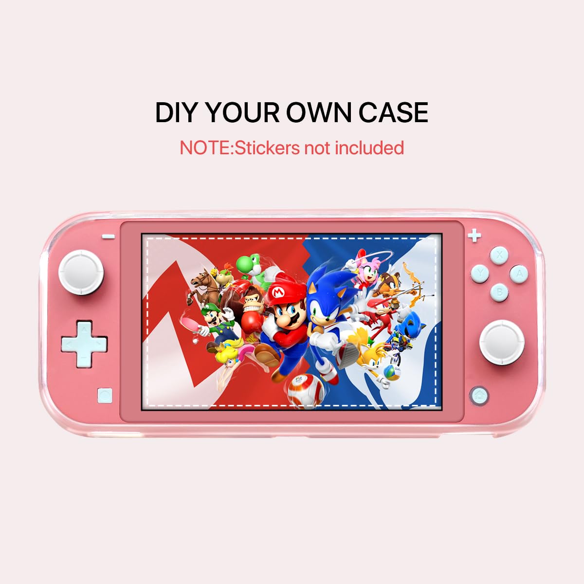 FIWWAT Switch Lite Case Protective Case for Switch Lite, Soft Lite Cover Compatible with Switch Lite TPU Cover with 2 x Thumb Grip Caps Carry Travel Case for Boys Girls, Clear