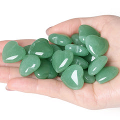 XIANNVXI 10 Pcs Green Aventurine Crystals Heart Natural Green Crystals Gemstones Set Polished Love Palm Pocket Stones Reiki Crystal Beginners Gifts