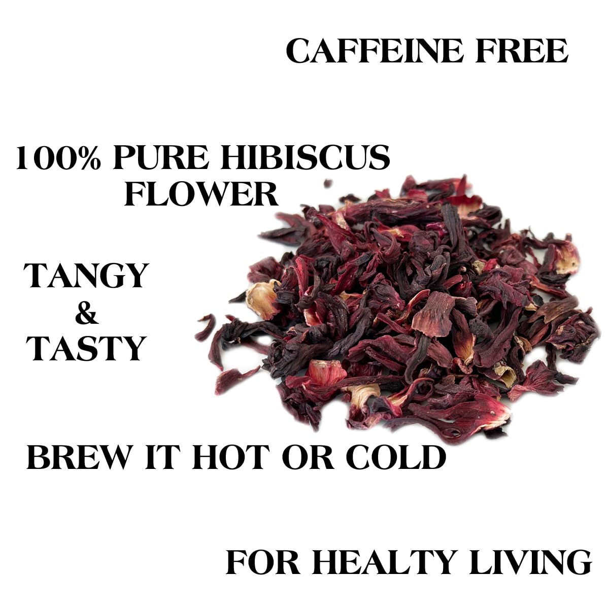 Premium Hibiscus Tea - Exquisite Floral Infusion   Vitamin-C Rich & Refreshing   Caffeine Free   Dried PURE Hibiscus Flower Herbal Tea 50g Loose Tea   Hot or Iced Tea.