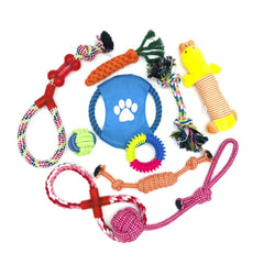 Wefine Dog Toys Puppy Chew Toys from 8 Weeks,Dog Rope Toys 100% Natural Cotton Rope for Small and Medium Dog (10 PCS)