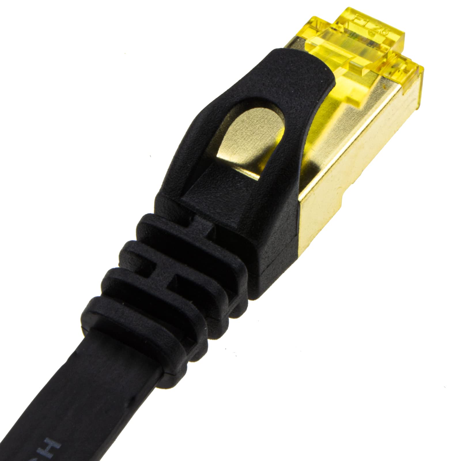 kenable FLAT CAT7 FTP Shielded 600MHz 10Gbps Ethernet LAN Cable RJ45 0.5m Black [0.5 metres]