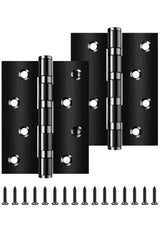 Heavy Duty Door Hinges Black 4 Inch (100mm), Bolatus Heavy Duty Ball Bearing Hinges Stainless Steel Door Hinge for Wooden Doors(1Pairs)