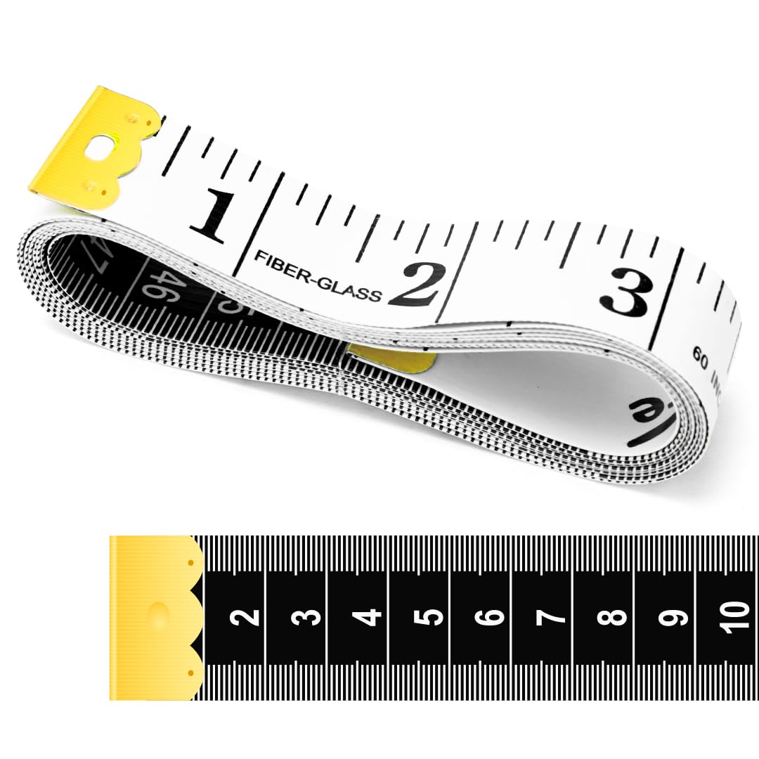 Bedzzatore Black Measuring Tape 150cm - Dual Scale Body Measuring Tape Ruler for Weight Loss, Tailoring, Tape Measure with Inches, Centimeters, All-Purpose Black Measuring Tape