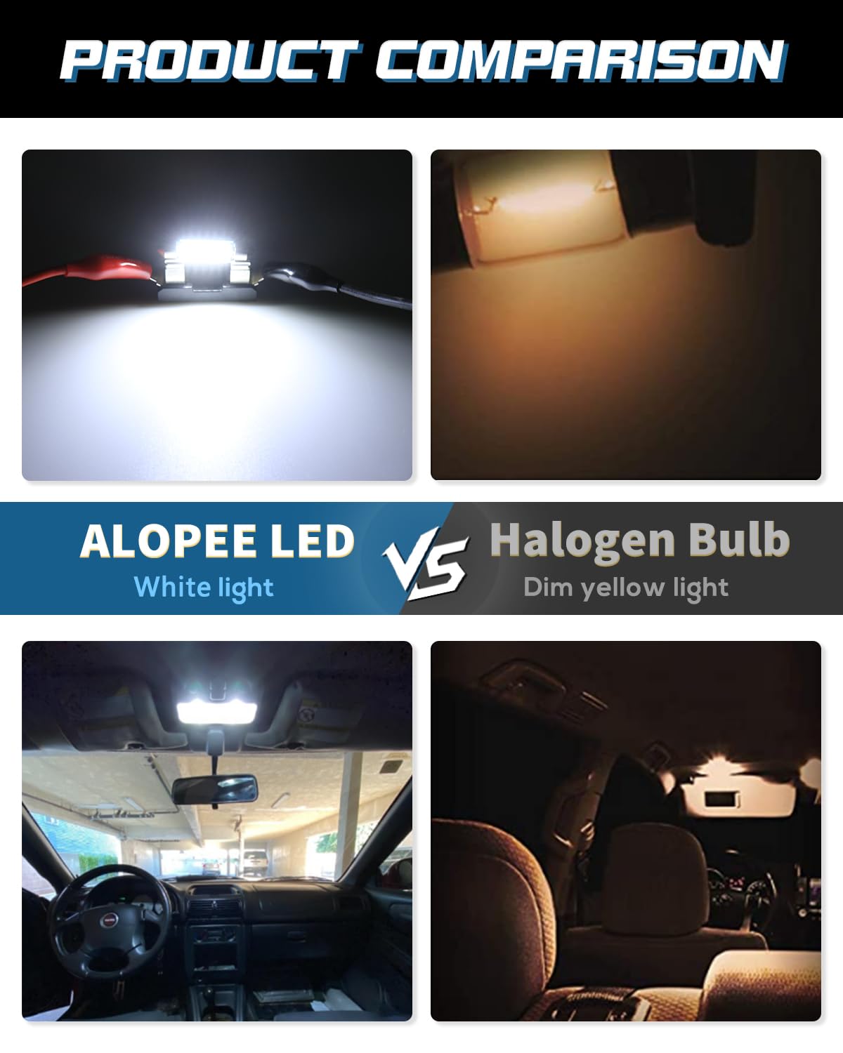 Alopee 578 LED Festoon Bulb, 41mm 1.61'' Festoon LED C5W Bulbs,9-28V 2016 18SMD White 41mm Canbus Error Free Festoon Bulbs for 211-2 569 578 Car Interior Dome Map Courtesy Trunk Light (6pack)