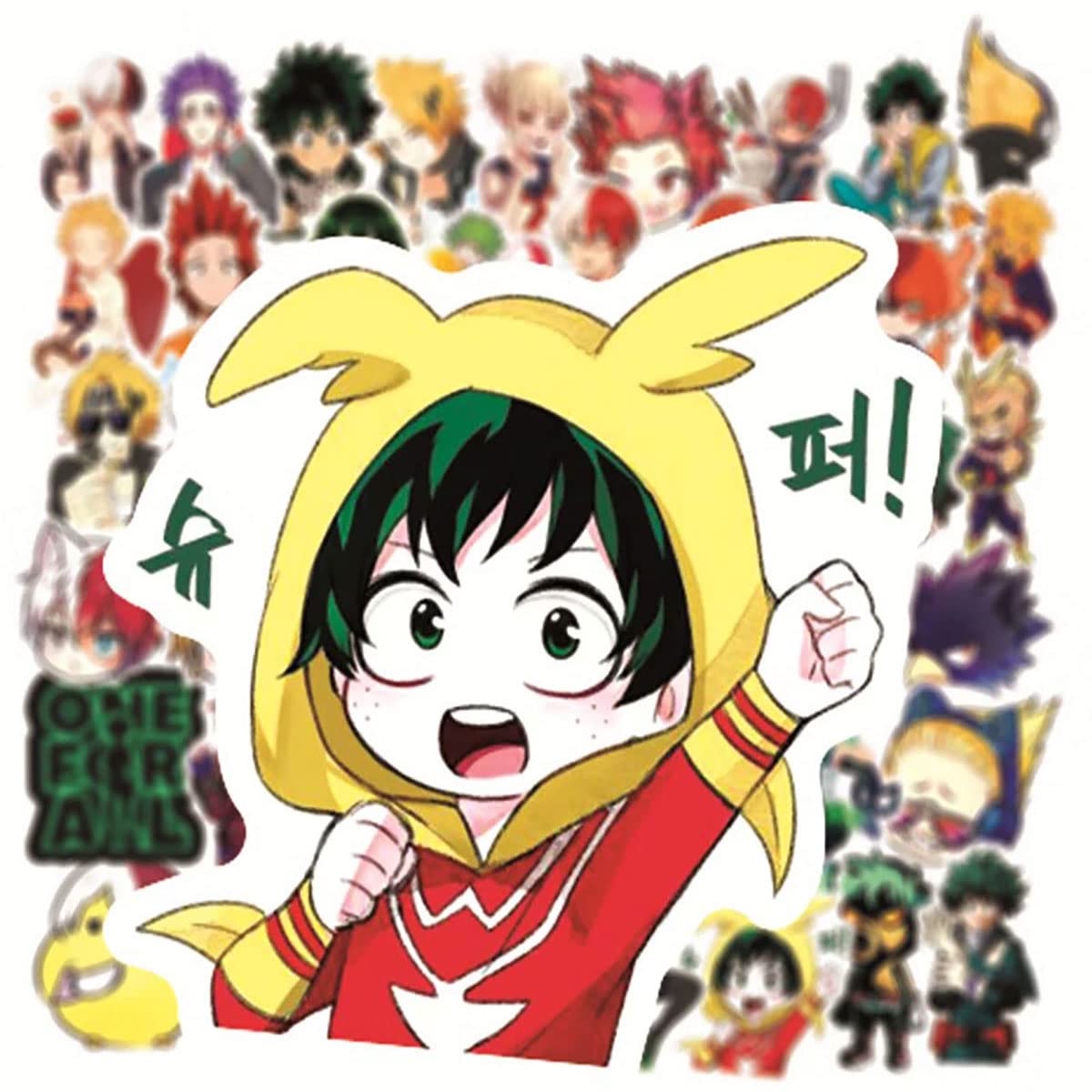 Yangsiw My Hero Academia Stickers for Laptop, Cars, Phone, Water Bottle, Skateboard, Suitcase, Guitar, Pad, Cute Anime Vinyl Stickers, Waterproof, Scrapbook Stickers 50pcs …