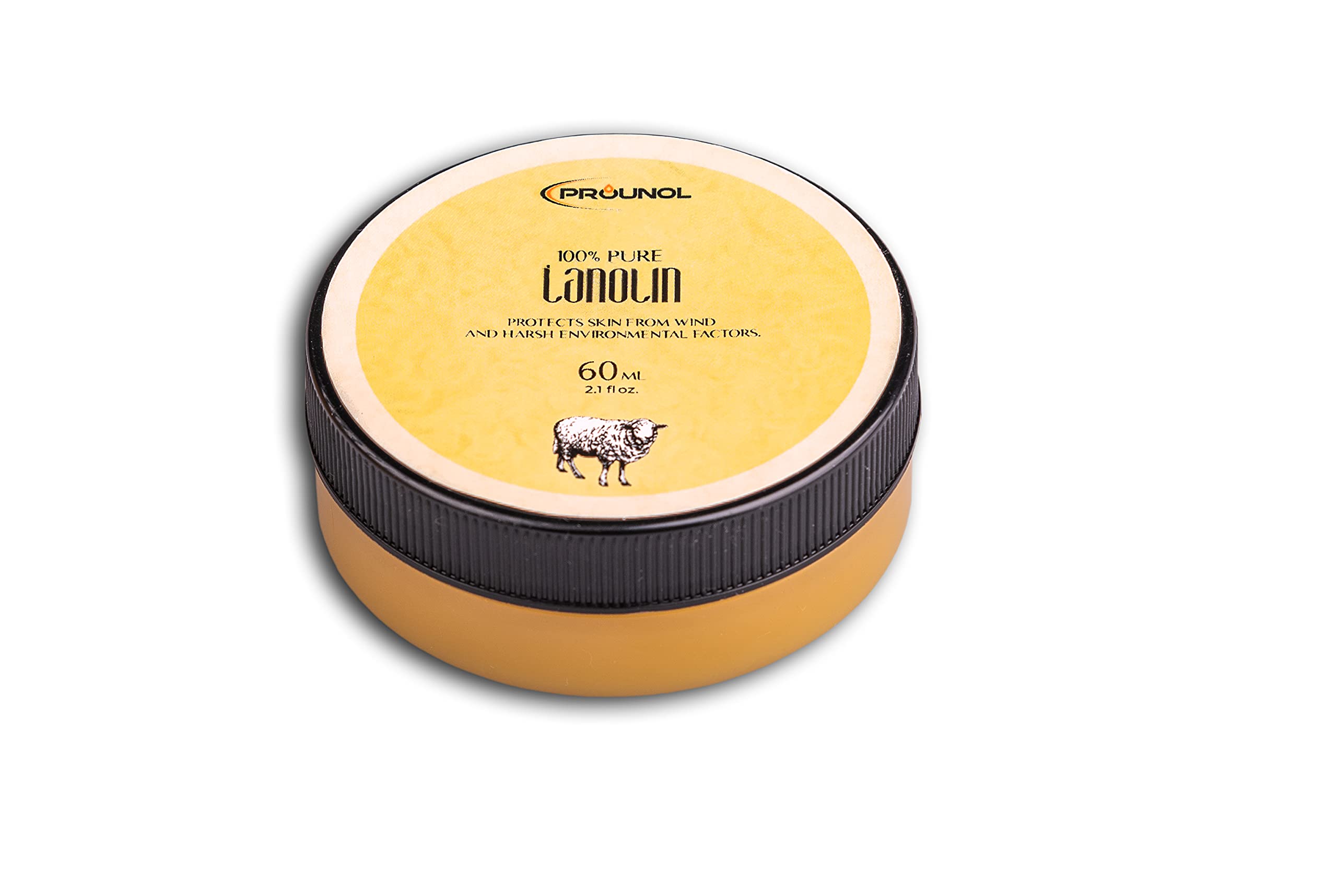 PROUNOL Lanolin Pure (Lanolin Anhydrous) 60ml 100% Natural Cream for Hand and Foot Care jar