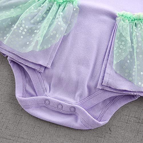 Lito Angels Baby Infant Girls Princess Mermaid Costume Bodysuit Romper Onesie Fancy Dress Up with Headband Age 0-3 Months