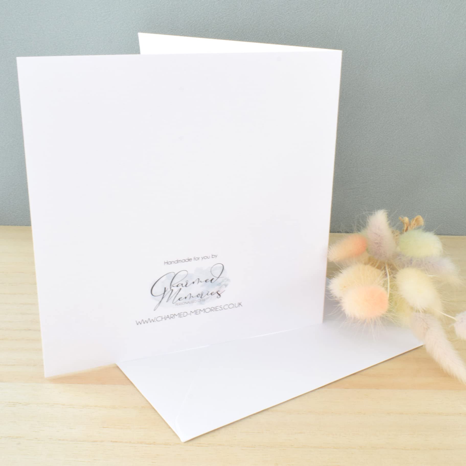 Congratulations on your Anniversary Card   Couple Congrats Card   Card for Any Year   Husband Wife Boyfriend Girlfriend Elegant Floral Wreath   148mm Square Modern Greeting Card