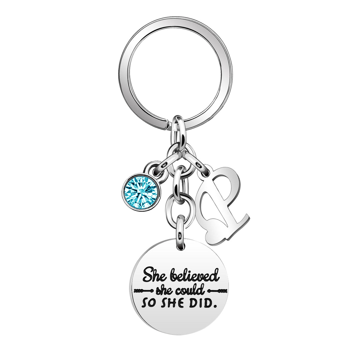 Inspirational Gift Key Chains  inchesShe Believe She Could So She Did inchesEncourage Key Rings for Her Women Girls Sister BFF Best Friends Bestie Colleague Graduation Birthday Christmas Anniversary Key Chain (P)