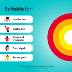 Nurofen Joint & Back Pain Relief Ibuprofen 256mg Caplets 16s